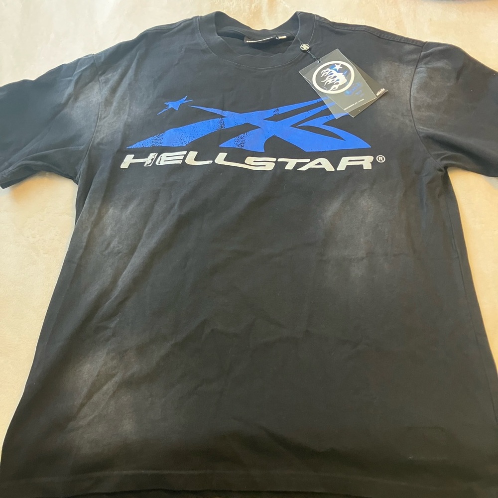 OG Hellstar Black and Blue ACID WASH T-Shirt